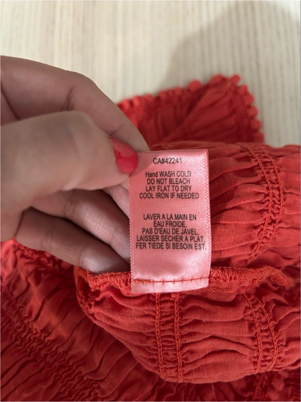 YFB Young Fabulous & Broke Sz XS Brick Red Smocked Off Shoulder Puff Sleeve Top - Picture 5 of 7